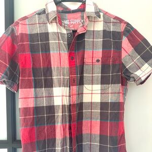 Red Plaid Short Sleeve